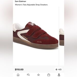 Sam Edelman Maroon and White Strap Sneakers